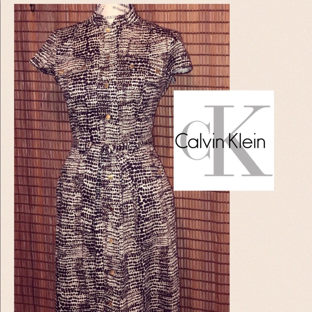 🔥CALVIN KLEIN FAUX PRINT DRESS